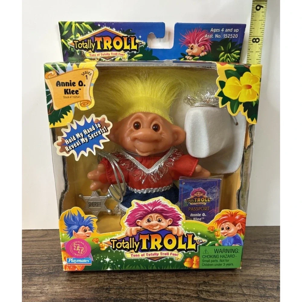 Vintage Troll Doll Totally Troll Annie O. Klee Cowboy Troll Playmates New